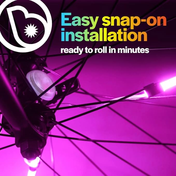Brightz SpinBrightz LED Bike Spoke Lights for 1 Wheel - 3 Cool Solid Color & Modes - Ride with 100% Ultimate Style and Safety! Easy Clip-On Design - Turn Every Ride into a Dazzling Night Adventure