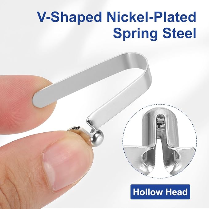 HARFINGTON Single Button Kayak Paddle Snap Spring Clip Spring Steel V-Shaped Hollow Lift Telescopic Locking Tube Pole Clips for Tent Camping