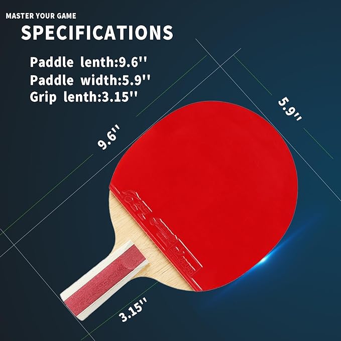Double Happiness DHS Ping Pong Paddles Professional Table Tennis Racket with Carrying Case - ITTF Approved Rubber for Tournament Play