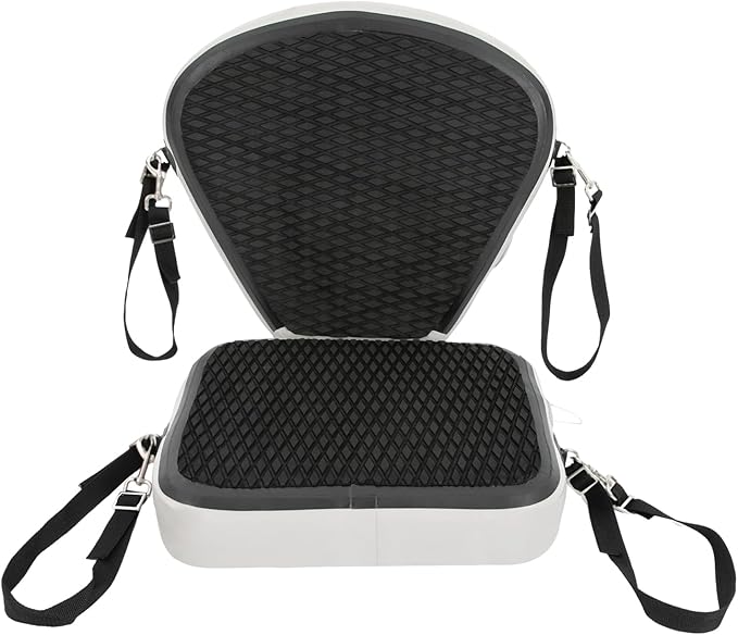 Inflatable Kayak Seat with Back Support, Portable Thicken Cushion, Padded Kayak Seats, Adjustable Strap, Paddle Board Seat Replacement for Kayaking Canoeing Drifting Rafting Fishing
