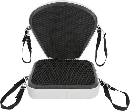 Inflatable Kayak Seat with Back Support, Portable Thicken Cushion, Padded Kayak Seats, Adjustable Strap, Paddle Board Seat Replacement for Kayaking Canoeing Drifting Rafting Fishing