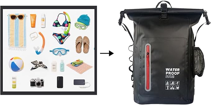 Dry Bag Waterproof 25L-Floating&Lightweight Bags for Women Waterproof Backpack for Kayaking, Boating, Fishing,Paddle boarding, Camping, Hiking,Roll-Top Seal&Adjustable Shoulder Straps