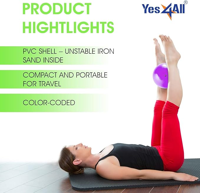 Yes4All Weighted Toning Balls for Exercise, Soft Medicine Balls for Exercise, Pilates, Yoga, Balance, Flexibility, 2-10lbs