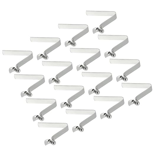PATIKIL 5x3mm Kayak Paddle Snaps, 16 Pack Tent Pole Clips Steel V Shaped Single Pin Push Button Spring Clips Lock Tube Pole Clips for Camping Awning