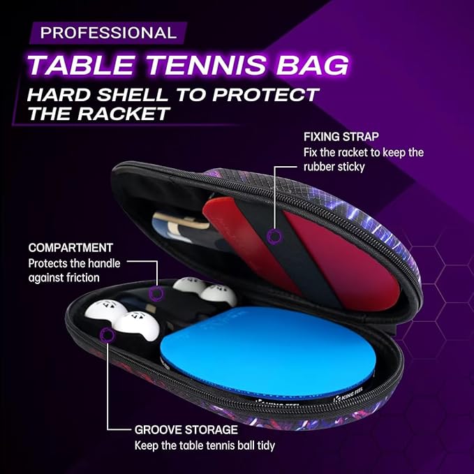 Professional Ping Pong Paddles-Lightweight Carbon Fiber Table Tennis Rackets with 7-Ply Blade, 2.0mm Premium Sponge, ITTF Approved Rubber - for Tournament-Level Performance Table Tennis Paddles