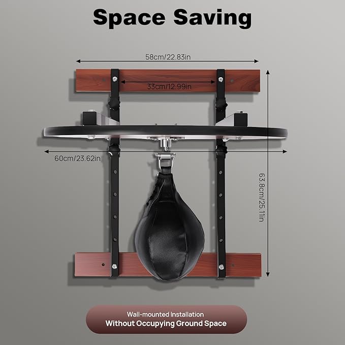 Speed Bag Platform Kit Speed Bag for Boxing Speed Punching Bag Training Equipment - Wall-Mounted, Height Adjustable, 360° Swivel Punching Ball