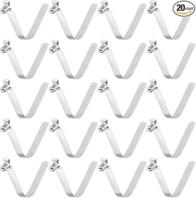 HARFINGTON Single Button Kayak Paddle Snap Spring Clip Spring Steel V-Shaped Hollow Lift Telescopic Locking Tube Pole Clips for Tent Umbrella Camping