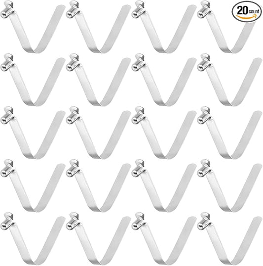 HARFINGTON Single Button Kayak Paddle Snap Spring Clip Spring Steel V-Shaped Hollow Lift Telescopic Locking Tube Pole Clips for Tent Umbrella Camping