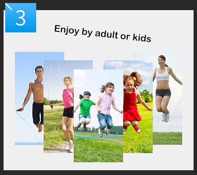 8.8 Feet Jump Rope for Women Men Kids Wooden Handle Jumping Ropes