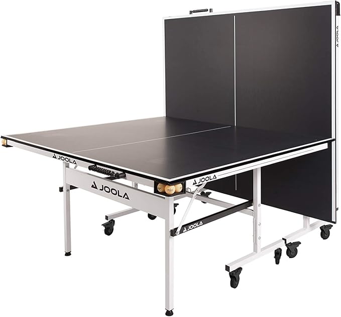 JOOLA Rally TL Professional MDF Indoor Ping Pong Table w/Quick Clamp Table Tennis Net & Post Set - 10 Minute Easy Assembly - Corner Ball Holders - Tournament Quality - Includes Playback Mode