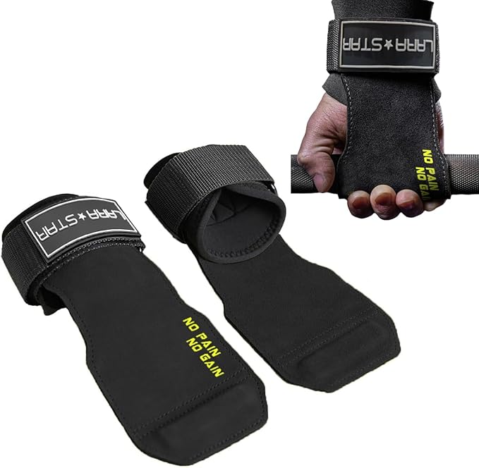 LARA STAR Weight Lifting Wrist Straps for Maximum Grip Support,Lifting Strap for Weightlifting, Gym Grips Hook for Deadlifts, Powerlifting, Heavy Shrug Women/Men