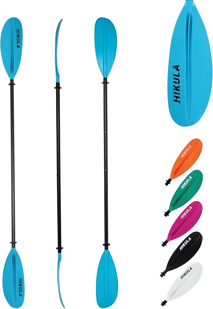 Kayak Paddle Aluminum Shaft Paddle with Nylon Blades, Floating Adjustable Kayaking Oars, 3 Piece, 220-240cm/86-94 Inches,Black/Rose/Teal/Black/Orange/Grey