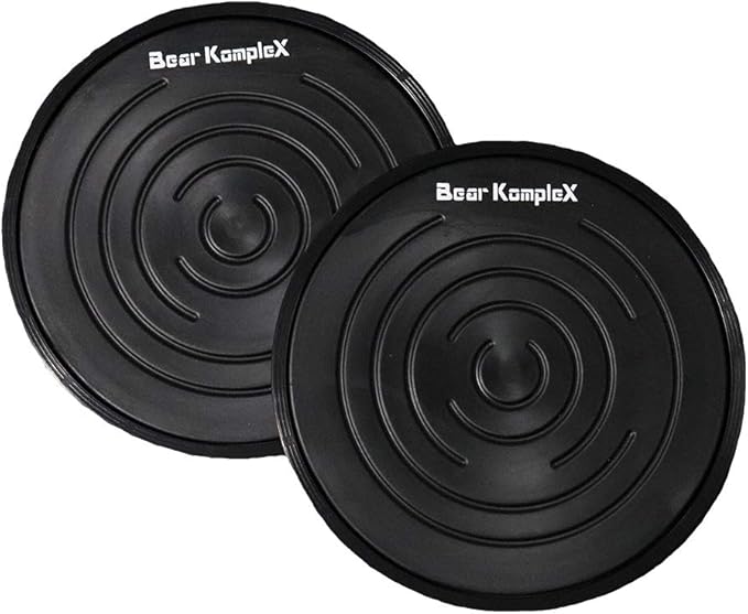 Bear KompleX Sliding Core Discs, 2-Pack Dual-Sided Fitness Sliders for Home Workouts, Exercise on Hardwood or Carpeted Surfaces, Strengthen Core and Improve Balance, Includes Home-Workout PDF