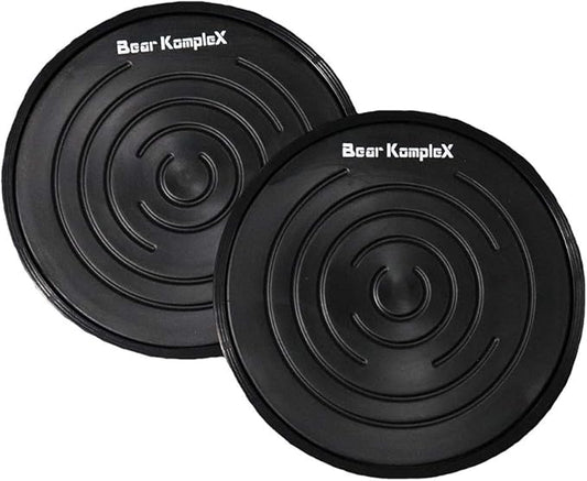 Bear KompleX Sliding Core Discs, 2-Pack Dual-Sided Fitness Sliders for Home Workouts, Exercise on Hardwood or Carpeted Surfaces, Strengthen Core and Improve Balance, Includes Home-Workout PDF