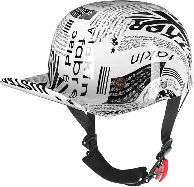 Vintage Retro Open Face Motorcycle Helmet Baseball Cap Half Helmets Men Women for Moped Cap Jet Scooter Street Cruiser - DOT Certified
