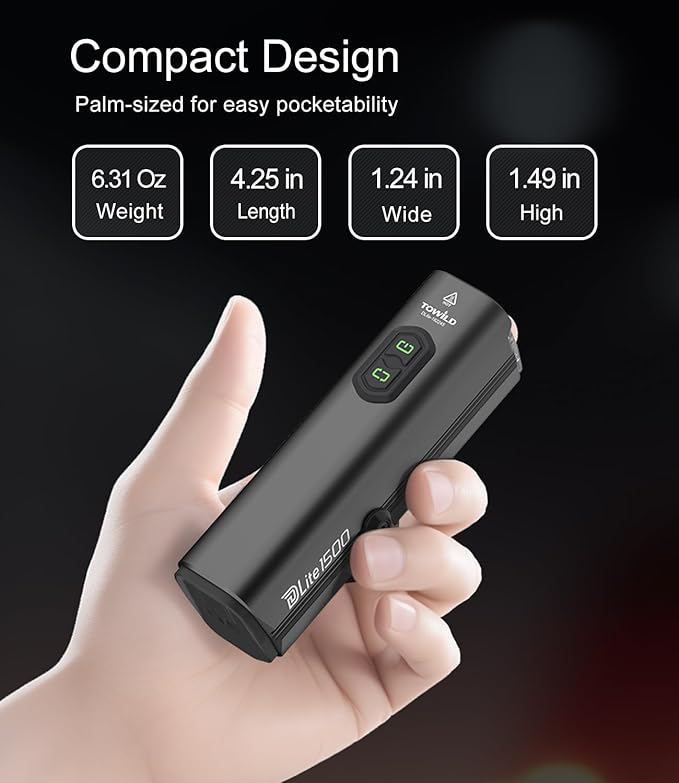 TOWILD DLite1800 Bike Lights for Night Riding 1800LM Dual Light Source System,Super Bright Front Bicycle Light Waterproof Bike Headlight for Mountain,Road,Commuter Cycling -Fits All Bikes