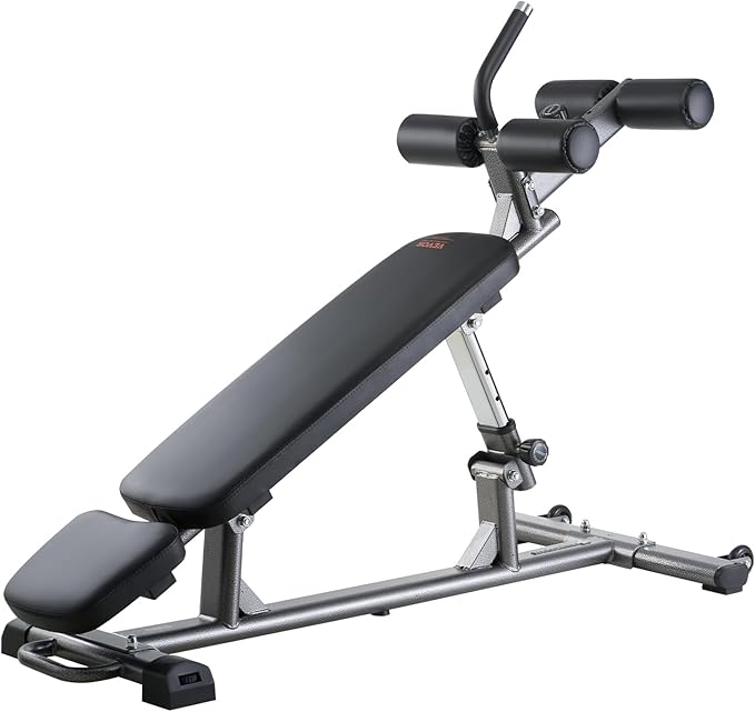 VEVOR Sit Up Bench, Decline Ab Bench with Reverse Crunch Handle, Adjustable Height Setting, Heavy Duty Steel, 500/600/1000 Lbs Capacity for Home Gym Workouts, Strength Training, Full Body Muscles