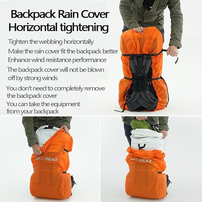 3F 20-85L backpack rain cover, waterproof, dustproof, wear-resistant, tear resistant outdoor hiking backpack cover (blue-S)