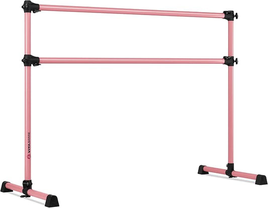 VITA Barre Portable Freestanding Double Ballet Barre, Prodigy, Aluminum | Adjustable Height, USA Made, Home or Gym Exercise Equipment for Kids & Adults | Dance, Fitness, Pilates