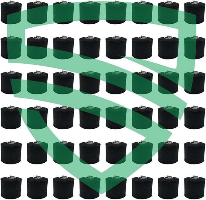 Shield Athletic Underwrap | Bulk Case of 48 Rolls of PreWrap, Hair Tie, Headband, USA Made, Pre-Wrap Athletic Tape, 2.75" X 30 SYards, Foam Barrier, Flexible, Breathable (Black)