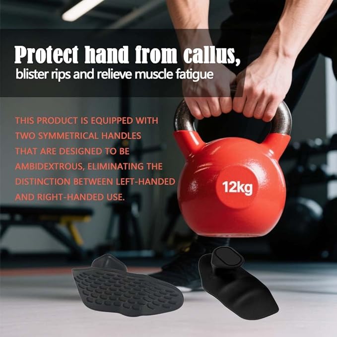 Anti-Slip Gym Workout Grips for Weight Lifting, Exercise Gloves with Ergonomic Hand Protection & Portable Design for Men & Women