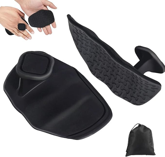 2PCS Anti-Slip Gym Grips Fingerless Workout Gym Gloves, Ergonomic Workout Grip for Men Women Crosstraining Hand Palm Protection, Weight Lifting Grips for Bodybuilding, Deadlifts