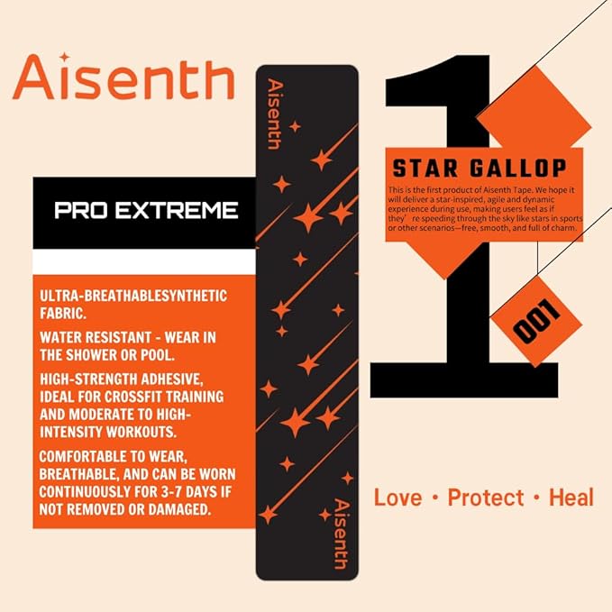 Tape,for Shoulder Knees Sports Tape,Quick Dry,Waterproof,Pre Cut 20 Strips,Hypoallergenic-Pain Relief Recovery for Running,Tennis,Fitness,Crossfit More-for Men&Women