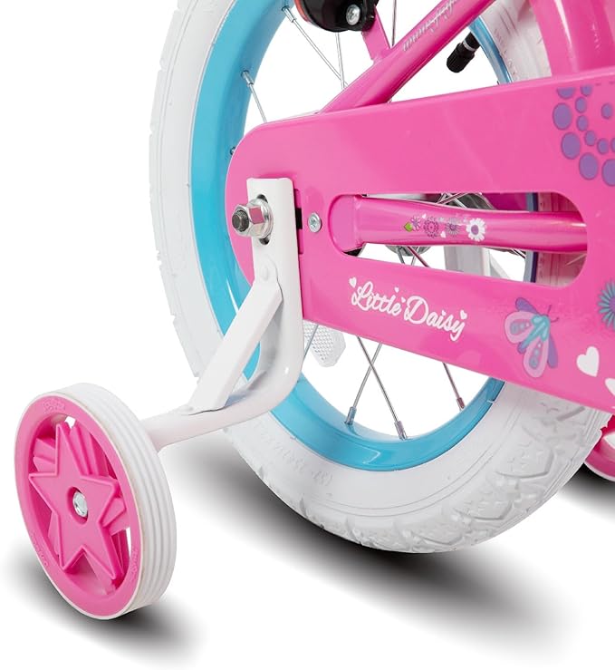 JOYSTAR Little Daisy Kids Bike for Girls Boys Ages 2-7 Years, 12 14 16 Inch Girls Bikes with Doll Bike Seat & Streamers, Boys Bike with Flag & Number Plate, Multiple Colors