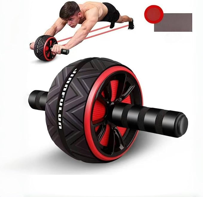 Ab Roller Wheel with Knee Pad - Core & Abdominal Workout Equipment for Home Gym, Full-Body Strength Training