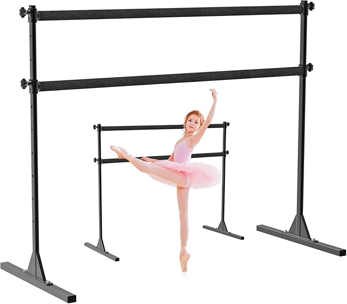 SELEWARE Height Adjustable Ballet Barre Freestanding Ballet Bar Heavy Duty Dance Bar Support Barre Movements Body Stretch Pull-ups, Sturdy Construction Never Fall Apart, Anti-Slip