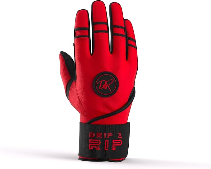 Drip & Rip Baller Series - Youth Batting Gloves + Adult Batting Gloves - for Softball and Baseball - Long Cuff Style for Men and Youth