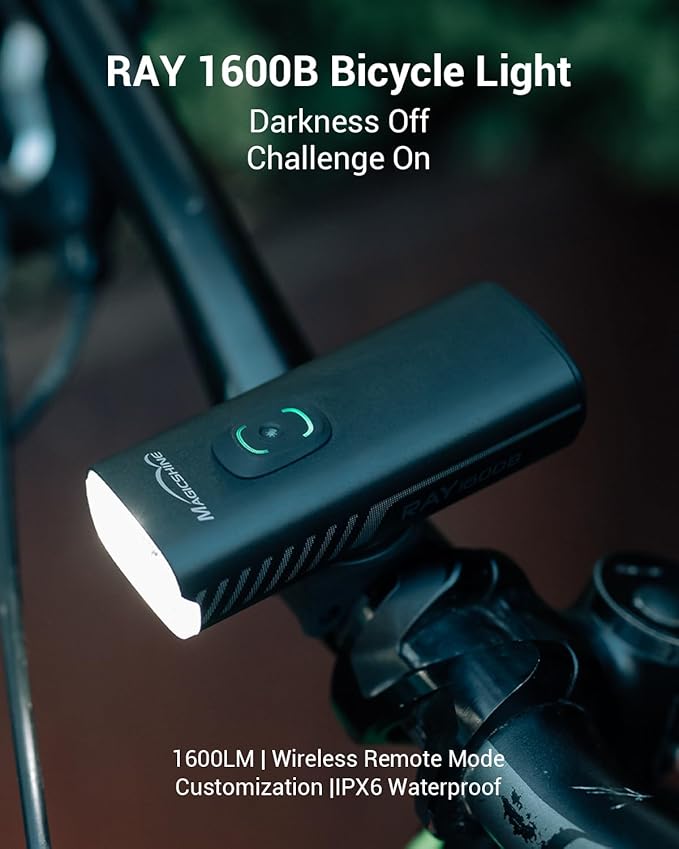 MagicShine Bicycle Light RAY 1600B/RAY 2600B,USB-C Fast Charging IPX6 Waterproof,Equipped with Two High-Power LEDs Bike Headlight