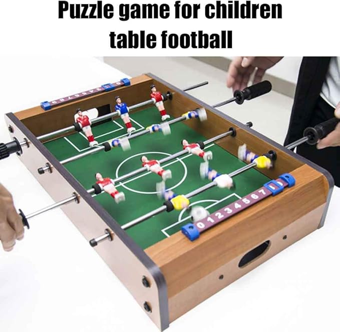 Saycker Table Foosball, Mini Football Table Soccer Tabletops Wood Football Table Top w/Footballs, Game Accessories for Kids Adults Family Night Parties Entertainment