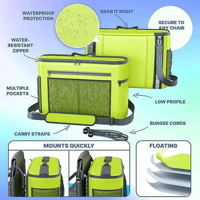 Skywin Kayak Cooler Behind Seat, Waterproof Cooler for Kayaking, Compatible with Lawn Chair Style Seats, Stores Drinks and Keeps Them Cool All Day