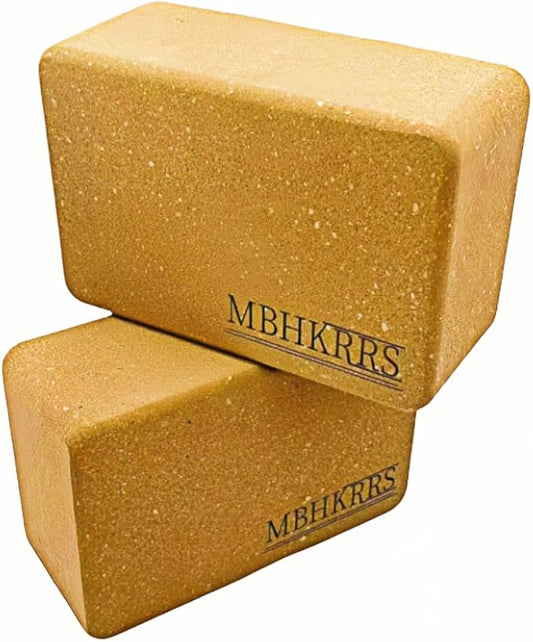 Yoga Block - Fine-Grain Cork Block, Yoga Equipment, Home Gym Accessory, Pilates Tool, Lightweight for Travel, Extra Firm Workout Accessory with Comfortable Edges
