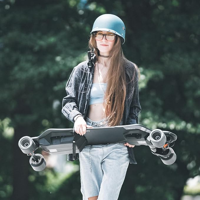 Exway Flex Belt Electric Skateboards with Remote, Top Speed of 25 Mph, 17miles Range, Flexible Tri-Laminate Deck, IP55 Waterproof, Electric Longboard for Adults & Teens