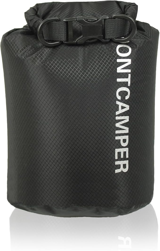 30D Nylon Waterproof Dry Bag-Suitable for Hiking, Kayaking and Rafting-Portable Waterproof Storage Sack with Roll Top Closure-Float on Water(3L/Black)