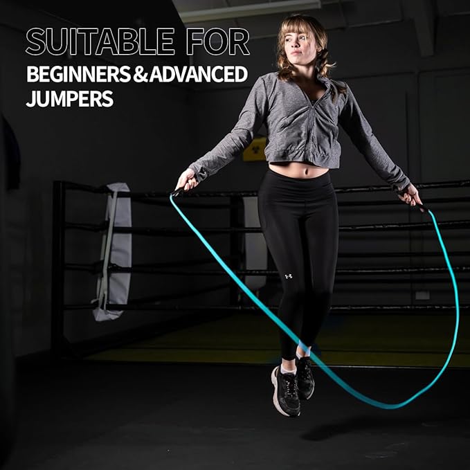 Hererope 6MM PVC Jump Rope for Men & Women Fitness, Speed, Tricks, Cardio Training, Boxing Jump Rope with Unbreakable Handles and Non-Kinking Skipping Rope, Adjustable Jumprope for Indoor Outdoor
