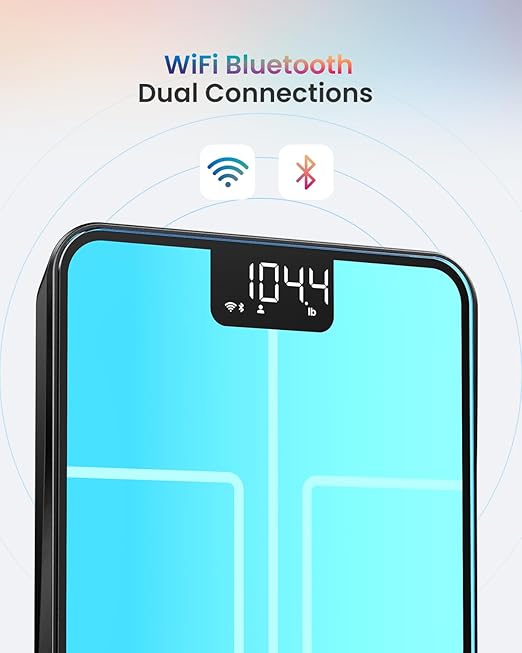 RENPHO Smart Scale for Body Weight, BMI, Body Fat, Muscle Mass, Bluetooth Wi-Fi Rechargeable Scale, RGB Lighting Color Changing Scale, Sync with Fitness App, Chroma Aspire