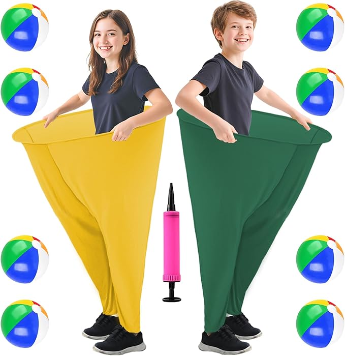 Granny Pants Yard Game Freaky Party Games Pants with Bouncy Balls and Air Pump Oversized Granny Pants Outdoor Game for Adults and Family Interactive Throwing Game for Group Gatherings