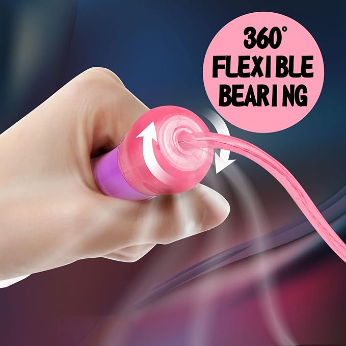 Led Jump Rope for Girls Kids -Glowing Jump Ropes Flashing Colorful Exercise Skipping rope Light Up Luminous Adjustable Skipping Ropes for Girls Boys Women Fitness Weight Loss