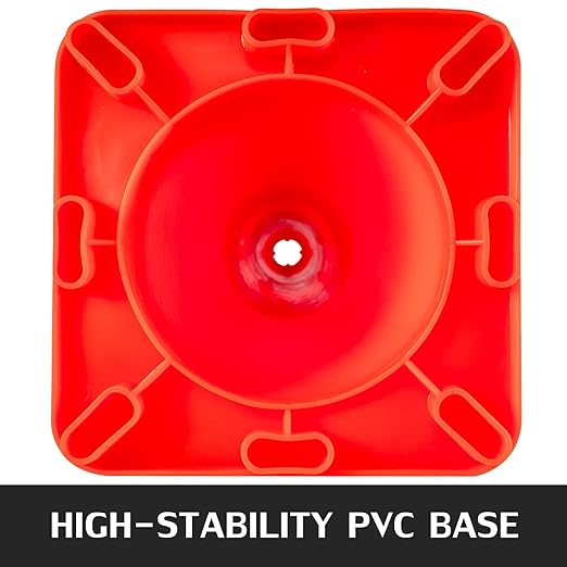 VEVOR 12Pack 18" Traffic Cones, Safety Road Parking Cones PVC Base, Orange Traffic Cone with Reflective Collars, Hazard Construction Cones for Home Traffic Parking