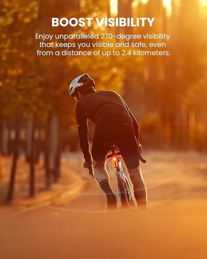 MagicShine SEEMEE R300 Smart Radar Taillight,High-Power LED ANT+ Enabled Radar System 270° Wide Viewing Angle Lock Function Mode Memory Function IPX6 Waterproof Rear Light