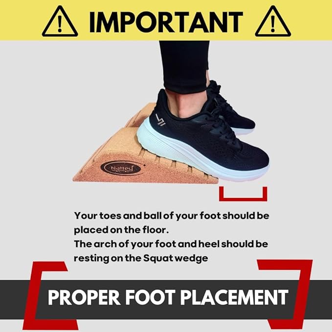 2025 NEW LARGER and Improved quality ECO-Friendly HIGHEST DENSITY Cork Squat Wedge Block Heel Calf Raise Platform NON-SLIP Slant Board Ramp Fitness Workouts Yoga Weightlifting exercise BAND 3 PIECES