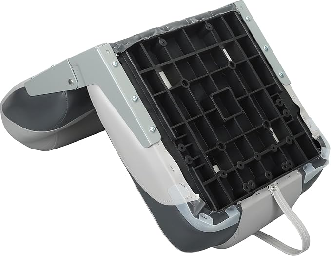 Elite Folding Boat Seat Low Back Boat Chair Fold-Down Fishing Boat Seats 2 Pack, Charcoal/Light Gray