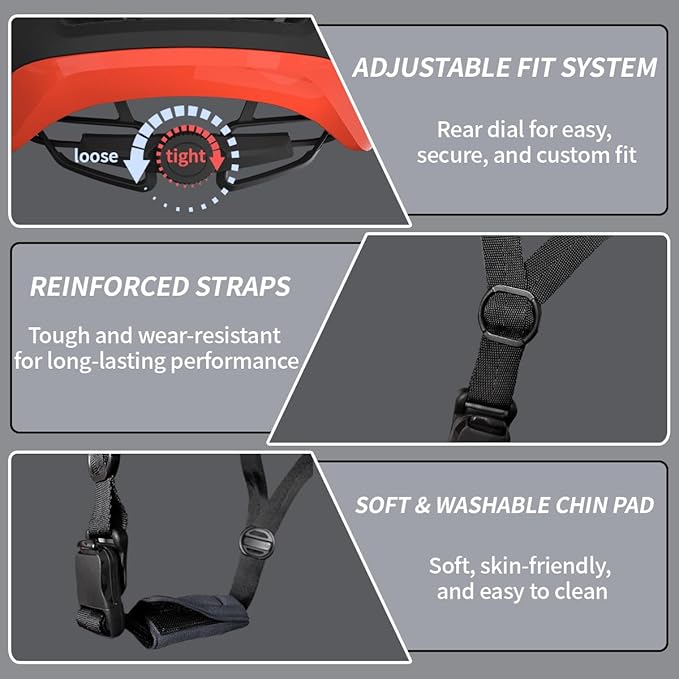 Bike Helmet for Adult Men & Women, Lightweight Bicycle Helmet, Adjustable Strap with Magnetic Buckle, Cycling Helmet for Mountain & Road Bike