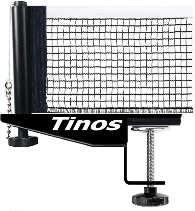 Tinos Professional Table Tennis Net fits 1.8" Maximum Table Thickness | Screw Clamp Ping Pong net & Post Set | Height and Tension adjustments