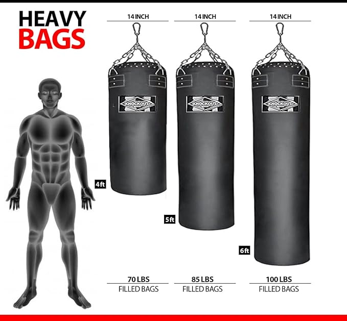 100 lbs 6 Feet Punching Bag Filled Boxing Heavy Bag Hanging Professional Workout Muay Thai Bag Filled Banana Punching Bag Martial Arts Training Equipment MMA