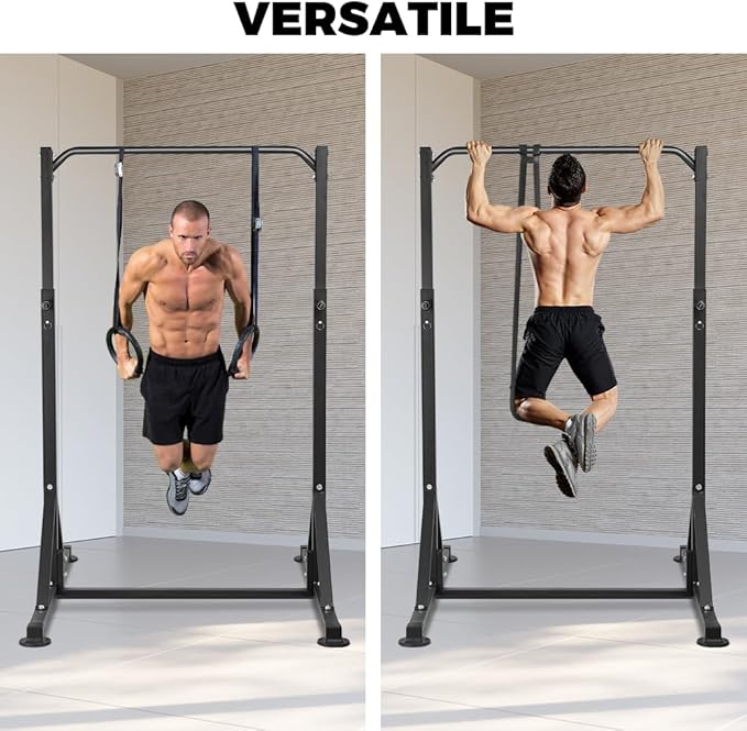 ONETWOFIT Pull Up Station, Power Tower Adjustable Pullup Bar Multifunction Strength Training Workout Gym Equipment Free Standing Chin up Bar for Home Outdoor, Support 440LBS