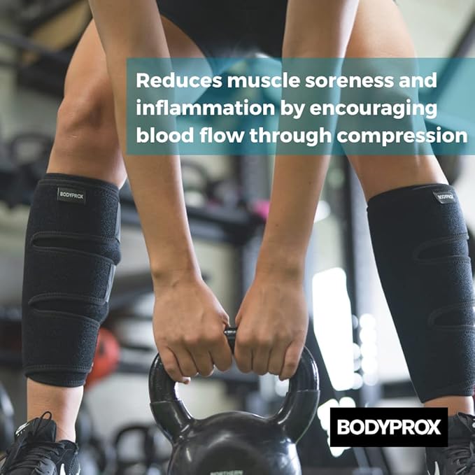 Bodyprox Calf Support Brace 1 Pack, Adjustable Shin Splint Compression Calf Wrap